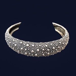 MICHAEL DAWKINS Starry Night Caviar Beaded Sterling Silver Cuff Bracelet